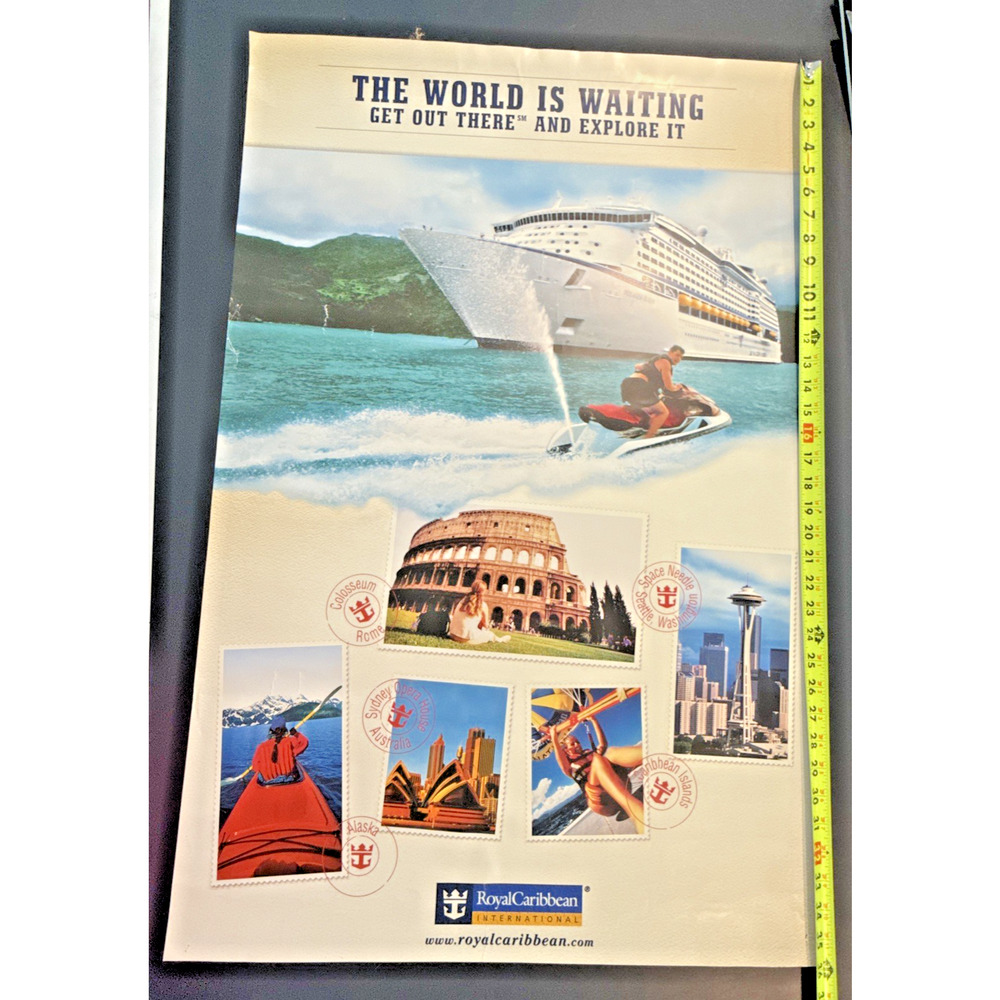 Voyager of the Seas Cruise Ship Royal Caribbean Travel Poster Advertisement 90s
